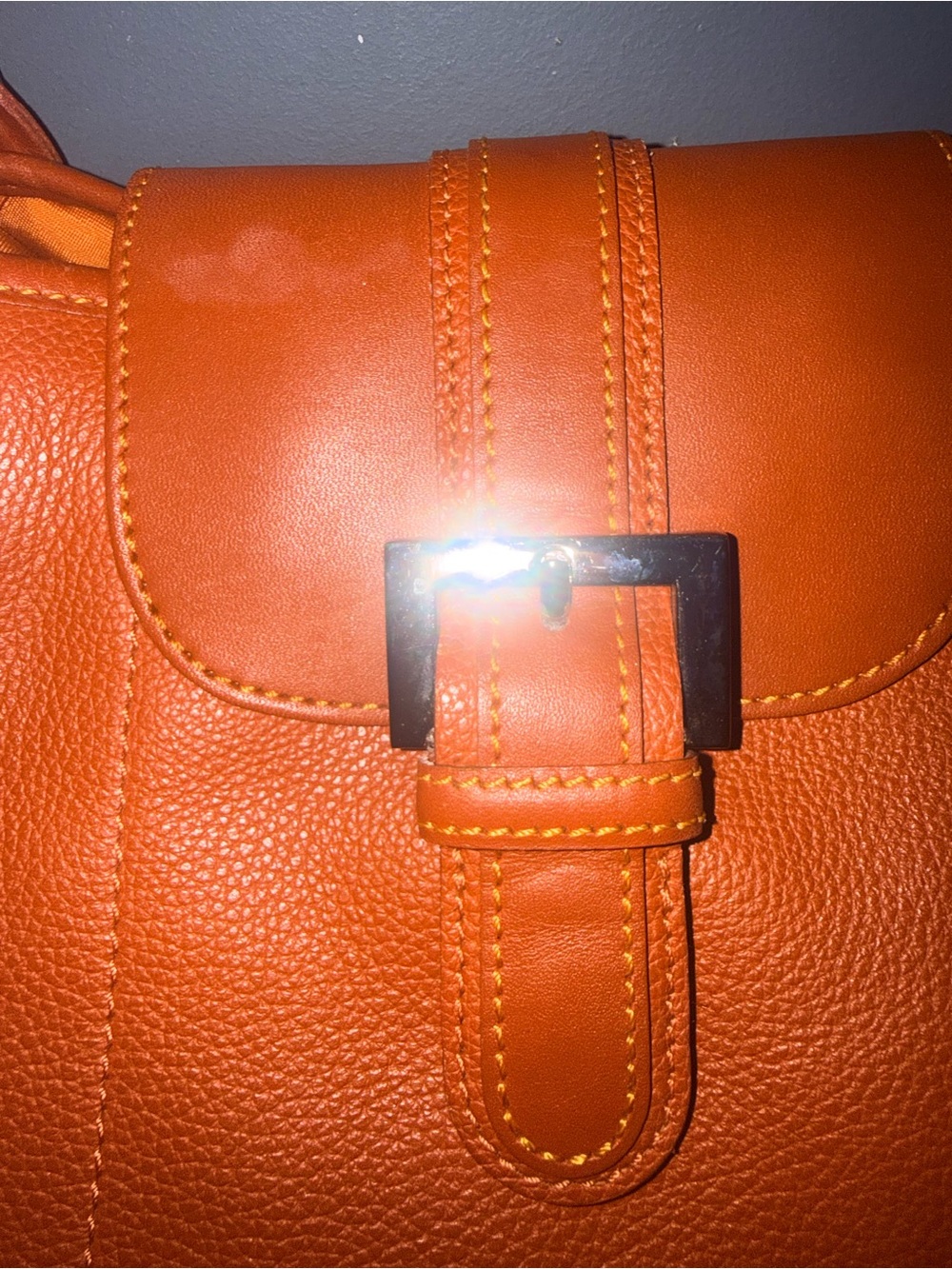 Longchamp Orange Leather Top-Handle Tote bag - Picture 3 of 9